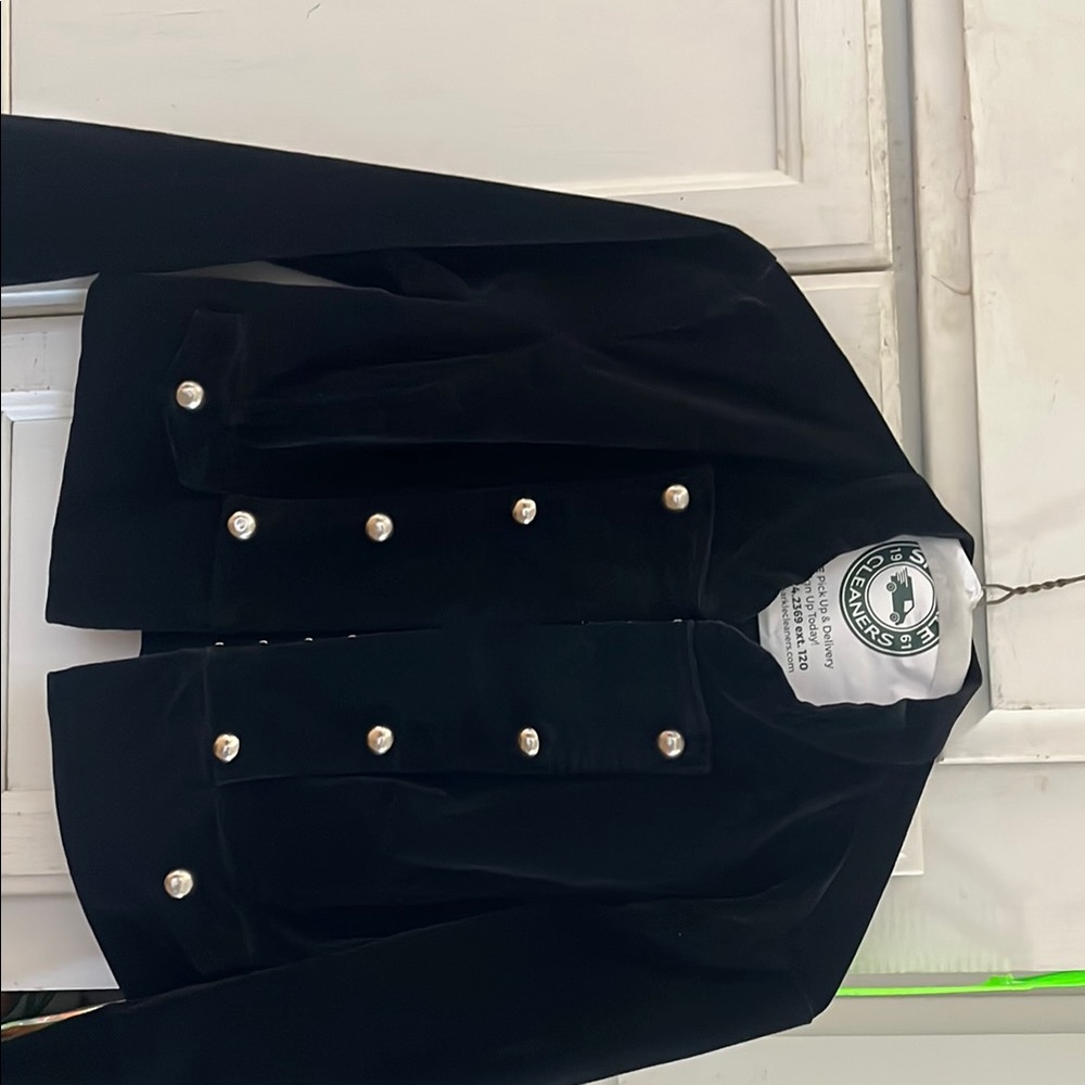 Charlotte Russe Black Velvet Jacket with Silver buttons.  Gently used very Chic.
